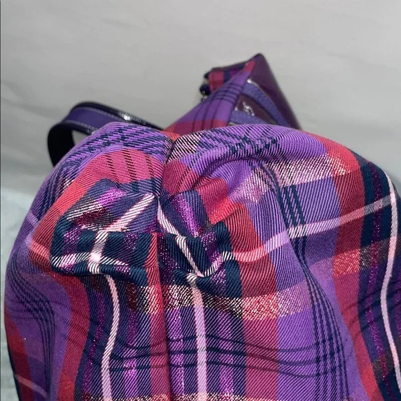 Coach ‘Poppy’ Tartan Plaid Glam Tote - Picture 8 of 12